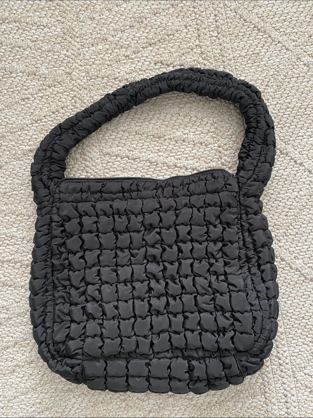 wild fable Black Quilted Puffer Shoulder Bag